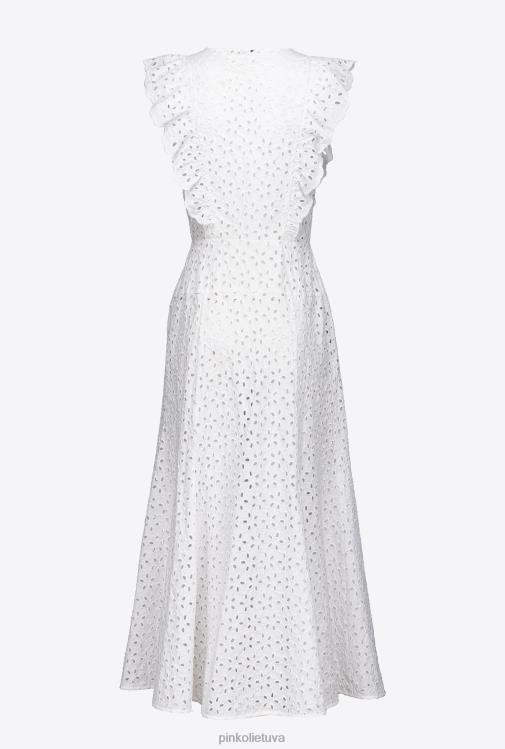 vidutinio ilgio suknelės | DH06P225 medvilninė suknelė su broderie anglaise Pinko ryškiai balta