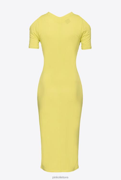 vidutinio ilgio suknelės | DH06P4 skysto trikotažo midi suknelė Pinko žalia - solfatara