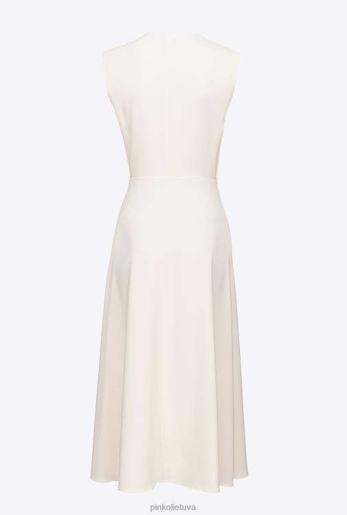vidutinio ilgio suknelės | DH06P69 elastinga krepinio midi suknelė Pinko rožinis dūmas baltas