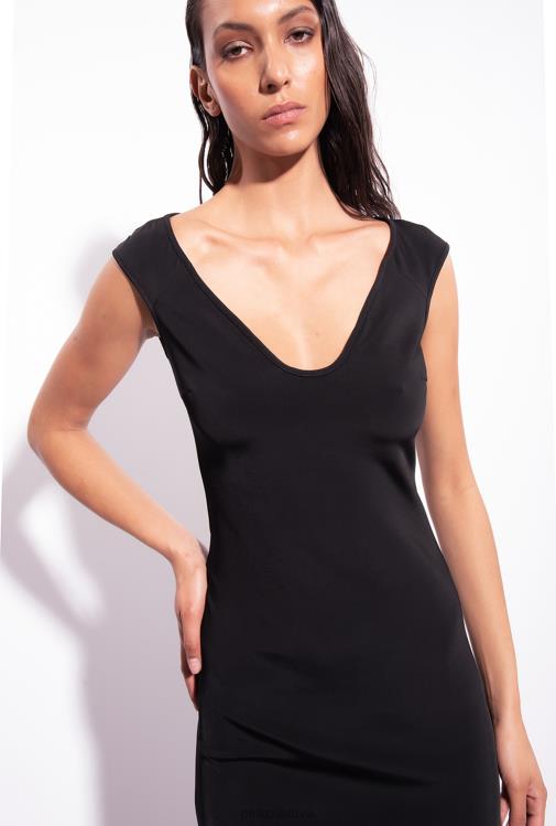 vidutinio ilgio suknelės | DH06P76 techninio audinio midi suknele Pinko limuzinas juodas