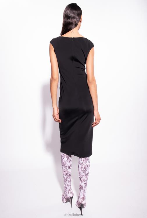 vidutinio ilgio suknelės | DH06P76 techninio audinio midi suknele Pinko limuzinas juodas