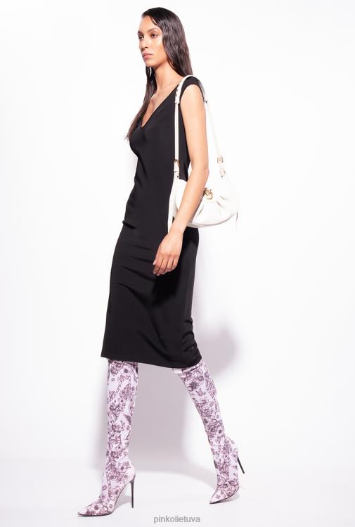 vidutinio ilgio suknelės | DH06P76 techninio audinio midi suknele Pinko limuzinas juodas