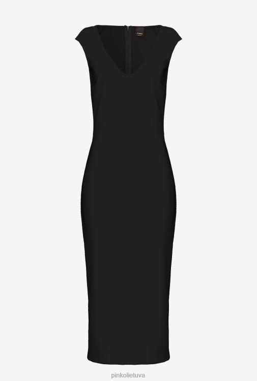 vidutinio ilgio suknelės | DH06P76 techninio audinio midi suknele Pinko limuzinas juodas