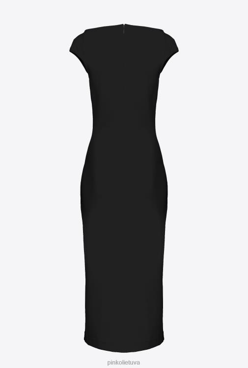 vidutinio ilgio suknelės | DH06P76 techninio audinio midi suknele Pinko limuzinas juodas