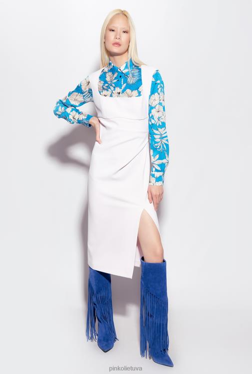 vidutinio ilgio suknelės | DH06P77 midi suknelė su skeltuku Pinko debesėlis rožinis