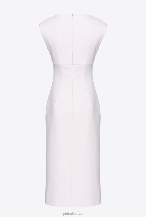 vidutinio ilgio suknelės | DH06P77 midi suknelė su skeltuku Pinko debesėlis rožinis