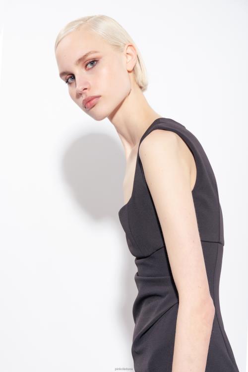 vidutinio ilgio suknelės | DH06P79 midi suknelė su skeltuku Pinko limuzinas juodas