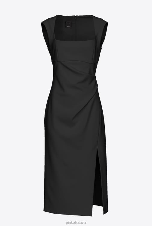 vidutinio ilgio suknelės | DH06P79 midi suknelė su skeltuku Pinko limuzinas juodas