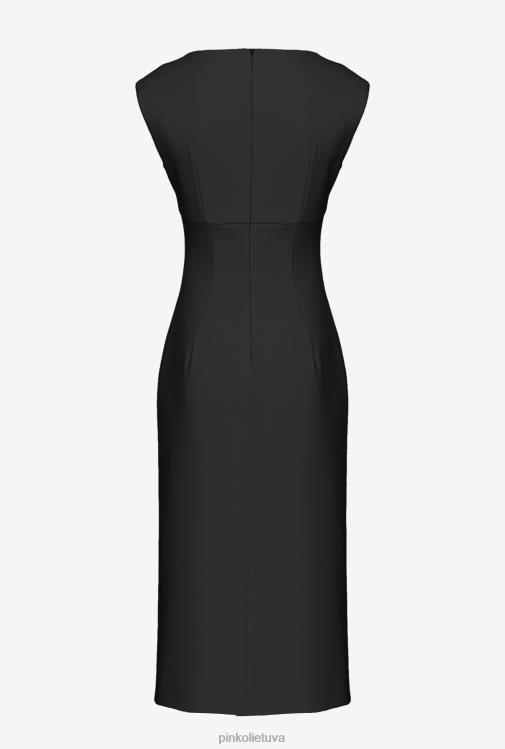 vidutinio ilgio suknelės | DH06P79 midi suknelė su skeltuku Pinko limuzinas juodas