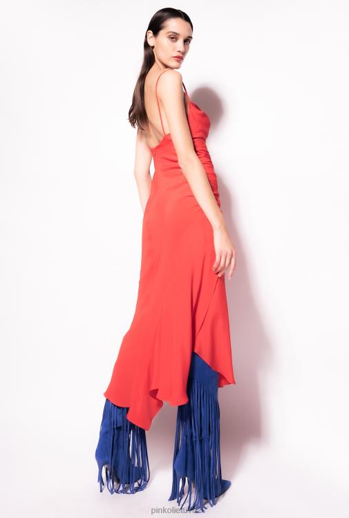 vidutinio ilgio suknelės | DH06P80 šilko mišinio suknelė Pinko 1 formulė raudona