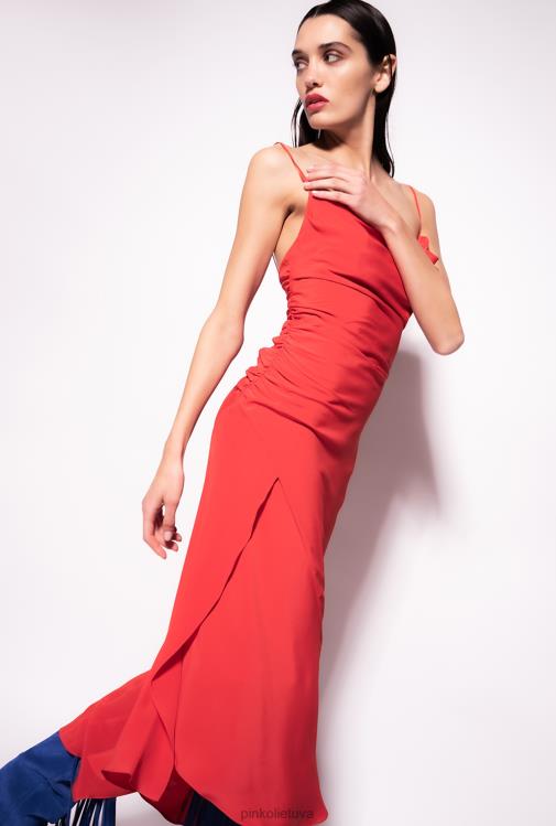 vidutinio ilgio suknelės | DH06P80 šilko mišinio suknelė Pinko 1 formulė raudona