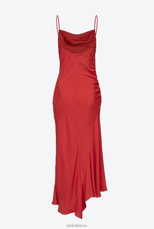 vidutinio ilgio suknelės | DH06P80 šilko mišinio suknelė Pinko 1 formulė raudona