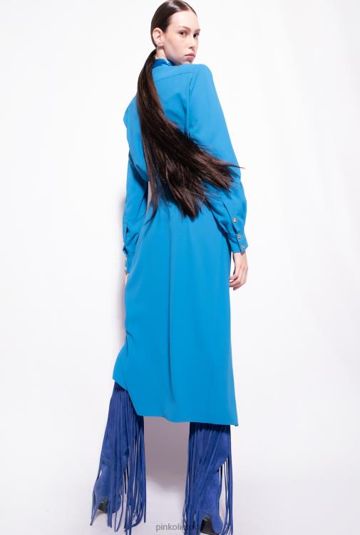 vidutinio ilgio suknelės | DH06P89 krepinio apvalkalo suknelė Pinko direktorius mėlynas