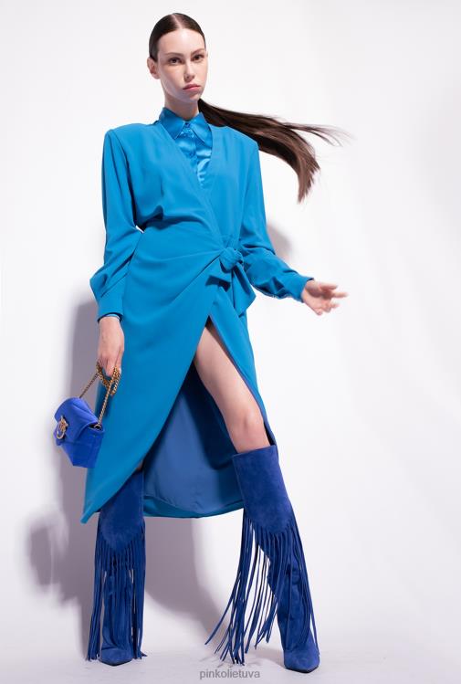 vidutinio ilgio suknelės | DH06P89 krepinio apvalkalo suknelė Pinko direktorius mėlynas