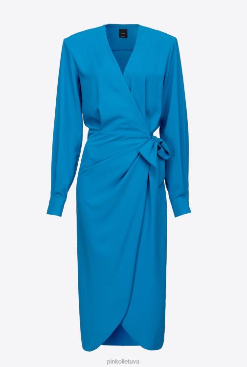 vidutinio ilgio suknelės | DH06P89 krepinio apvalkalo suknelė Pinko direktorius mėlynas