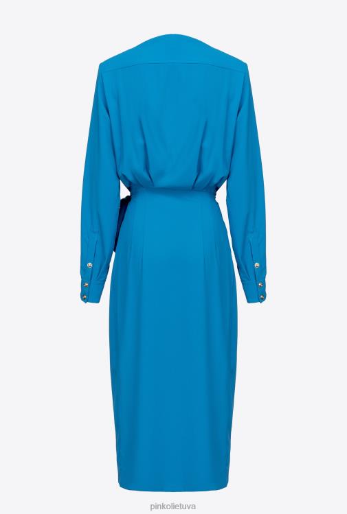 vidutinio ilgio suknelės | DH06P89 krepinio apvalkalo suknelė Pinko direktorius mėlynas