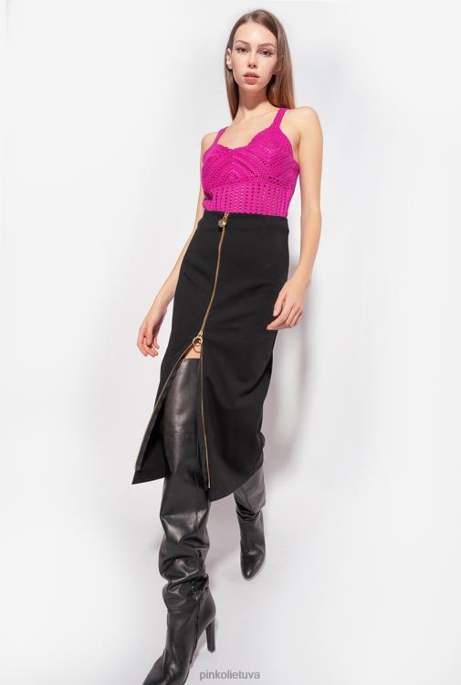 vidutinio ilgio suknelės | DH06P926 sijonas iki blauzdos su užtrauktuku Pinko limuzinas juodas