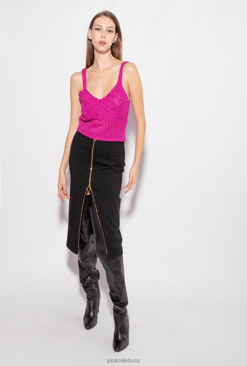 vidutinio ilgio suknelės | DH06P926 sijonas iki blauzdos su užtrauktuku Pinko limuzinas juodas