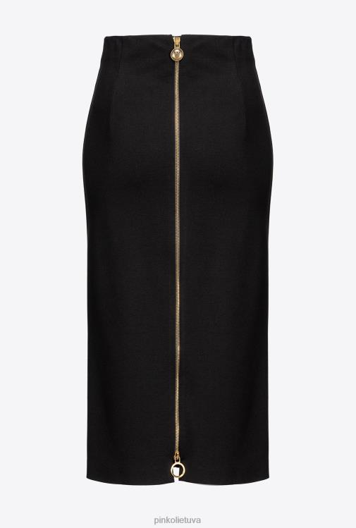 vidutinio ilgio suknelės | DH06P926 sijonas iki blauzdos su užtrauktuku Pinko limuzinas juodas