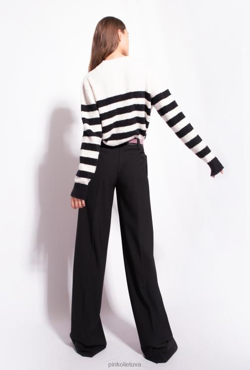 džemperiai | DH06P503 megztinis su širdele Pinko mult. balta/juoda/raudona