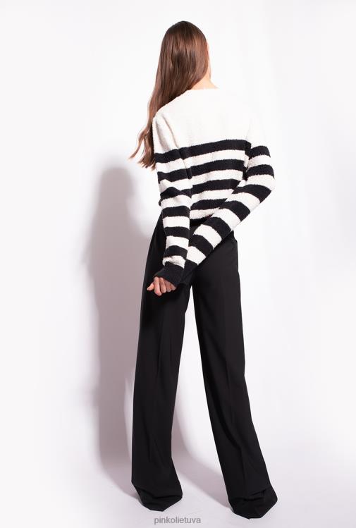 džemperiai | DH06P503 megztinis su širdele Pinko mult. balta/juoda/raudona