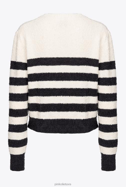 džemperiai | DH06P503 megztinis su širdele Pinko mult. balta/juoda/raudona