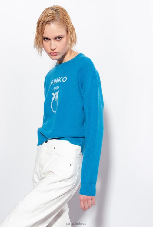 džemperiai | DH06P507 meilės paukščių megztinis Pinko direktorius mėlynas