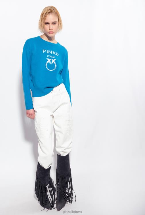 džemperiai | DH06P507 meilės paukščių megztinis Pinko direktorius mėlynas