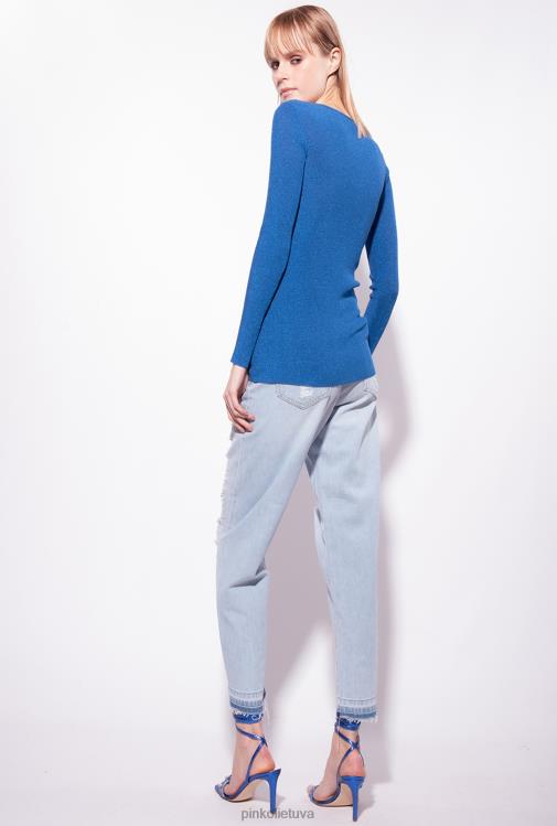 džemperiai | DH06P510 megztinis su raišteliais Pinko imperatoriškoji mėlyna