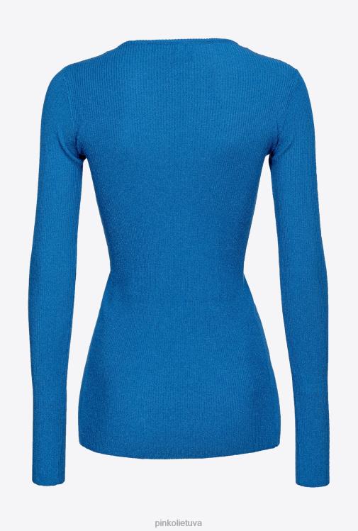 džemperiai | DH06P510 megztinis su raišteliais Pinko imperatoriškoji mėlyna