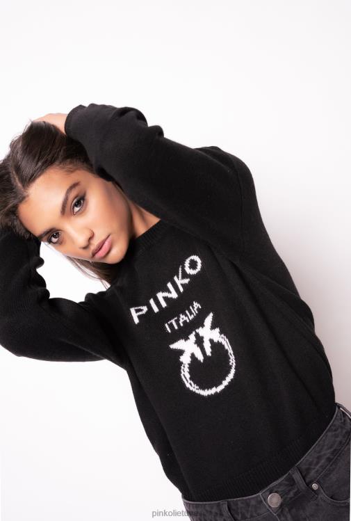 džemperiai | DH06P527 meilės paukščių megztinis Pinko juoda balta