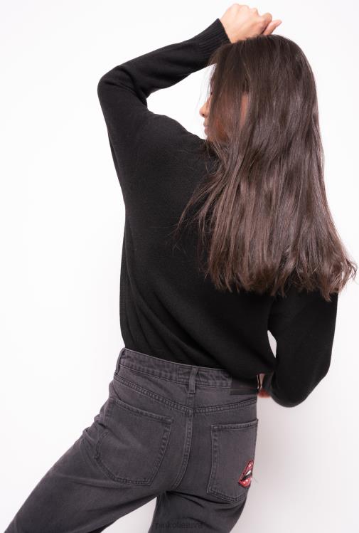 džemperiai | DH06P527 meilės paukščių megztinis Pinko juoda balta