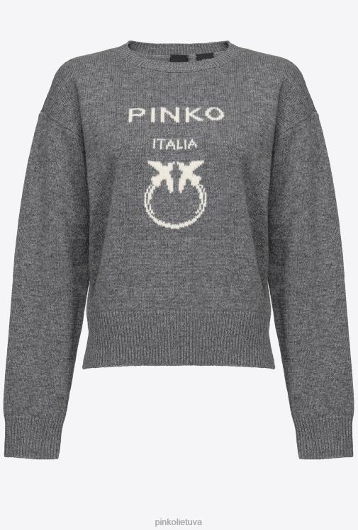 džemperiai | DH06P542 meilės paukščių megztinis Pinko šlapdriba pilka