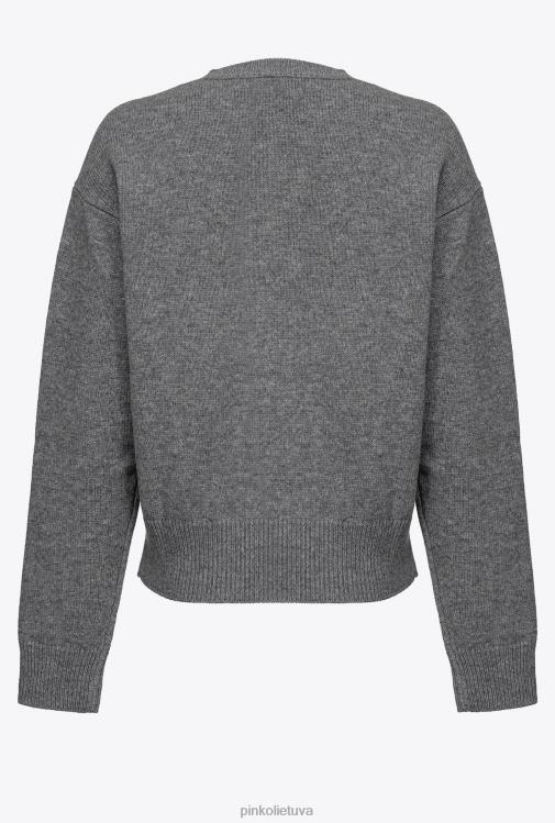 džemperiai | DH06P542 meilės paukščių megztinis Pinko šlapdriba pilka