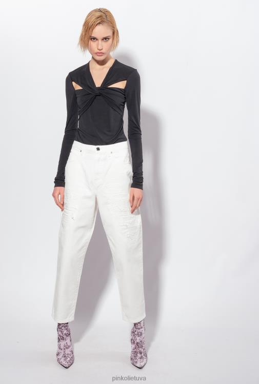 džemperiai | DH06P545 viršutinė dalis ilgomis rankovėmis su kryžminėmis detalėmis Pinko limuzinas juodas