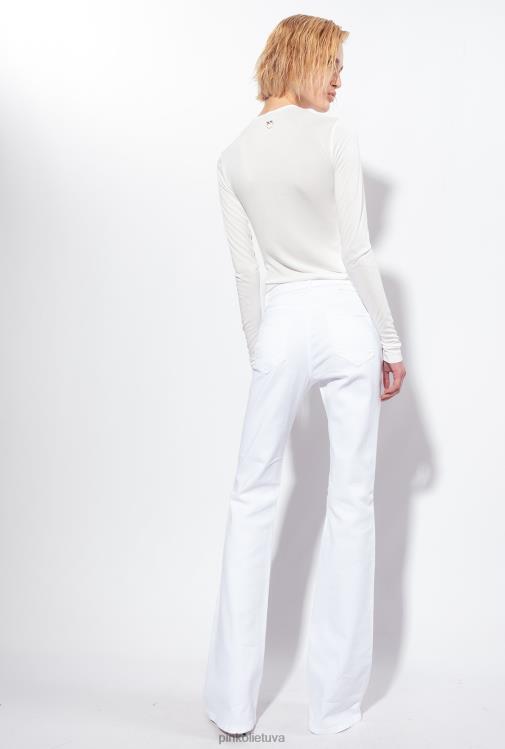 džemperiai | DH06P546 viršutinė dalis ilgomis rankovėmis su kryžminėmis detalėmis Pinko debesis baltas