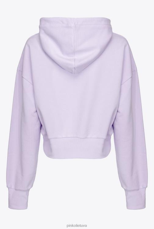 megztiniai | DH06P524 sutrumpintas megztinis su logotipo spauda Pinko alyvinė – šviesus šerbetas