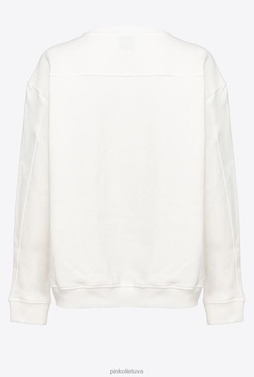 megztiniai | DH06P532 megztinis su vyšnių raštu Pinko šilko baltumo