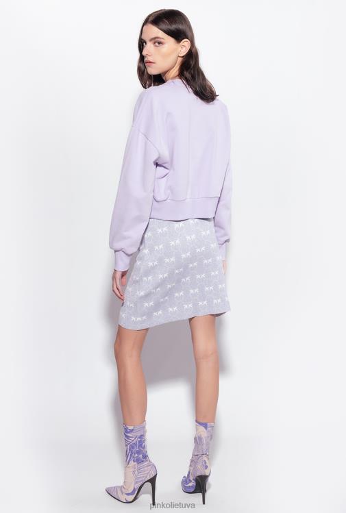 megztiniai | DH06P534 sutrumpintas megztinis su žvaigždės logotipu Pinko alyvinė – šviesus šerbetas