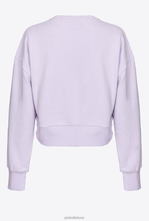 megztiniai | DH06P534 sutrumpintas megztinis su žvaigždės logotipu Pinko alyvinė – šviesus šerbetas