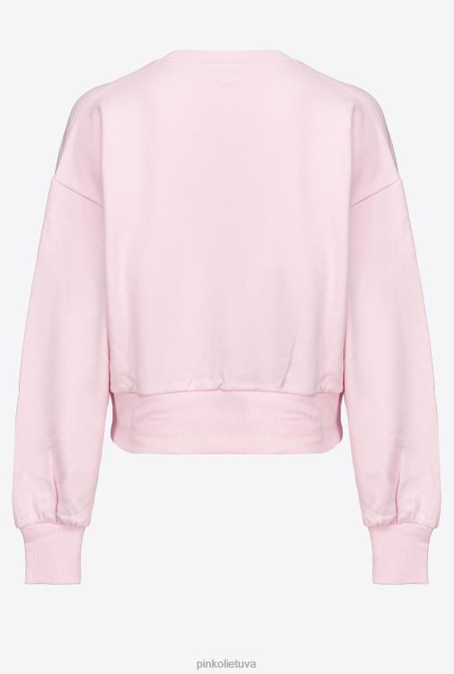 megztiniai | DH06P535 sutrumpintas megztinis su žvaigždės logotipu Pinko dulkėta alyvinė