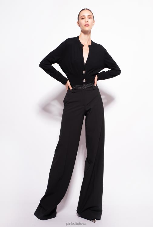 megztinis | DH06P500 karpytas megztinis su brangakmeniais sagomis Pinko limuzinas juodas