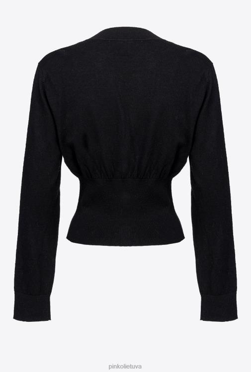 megztinis | DH06P500 karpytas megztinis su brangakmeniais sagomis Pinko limuzinas juodas