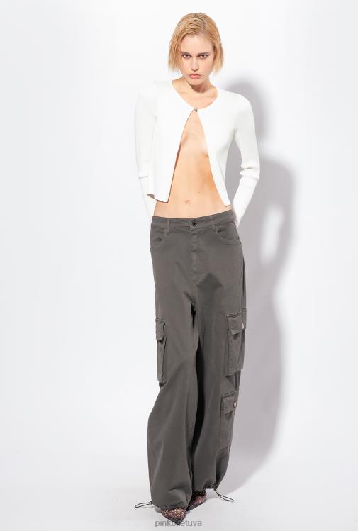 megztinis | DH06P513 riebuotas atviras megztinis Pinko šilko baltumo