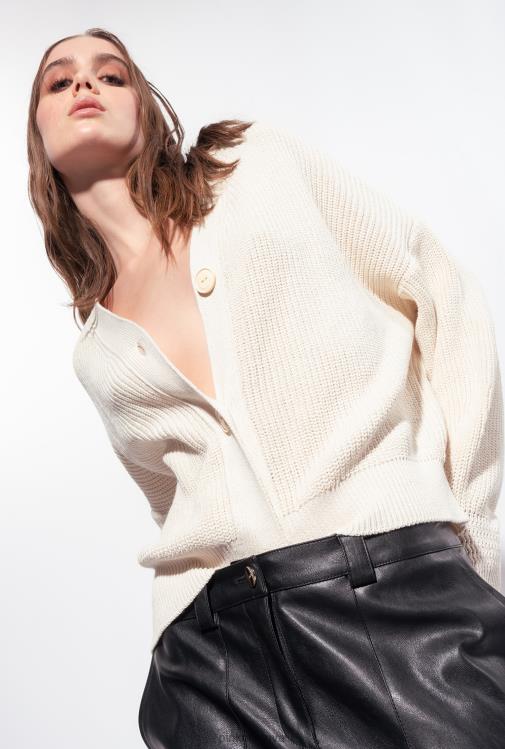 megztinis | DH06P528 megztas žvejo megztinis Pinko rožinis dūmas baltas