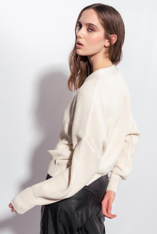 megztinis | DH06P528 megztas žvejo megztinis Pinko rožinis dūmas baltas