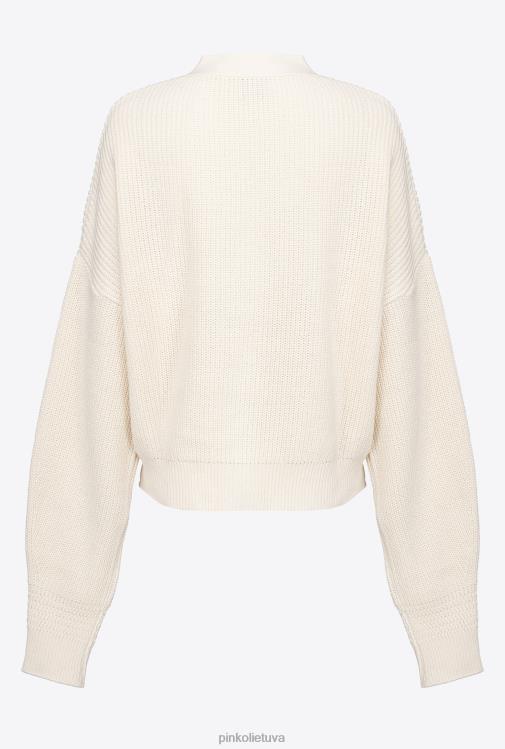 megztinis | DH06P528 megztas žvejo megztinis Pinko rožinis dūmas baltas