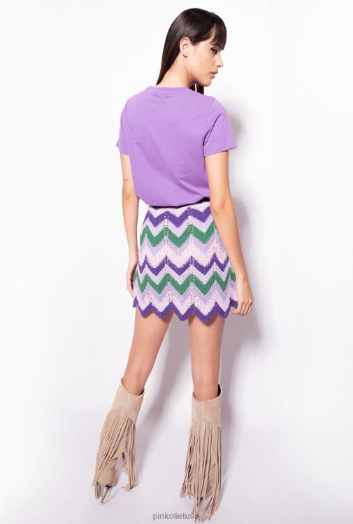 marškinėliai | DH06P341 marškinėliai su žvaigždės logotipu Pinko levandų alyvinė