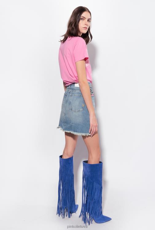 marškinėliai | DH06P343 marškinėliai su žvaigždės logotipu Pinko convolvulus rožinė