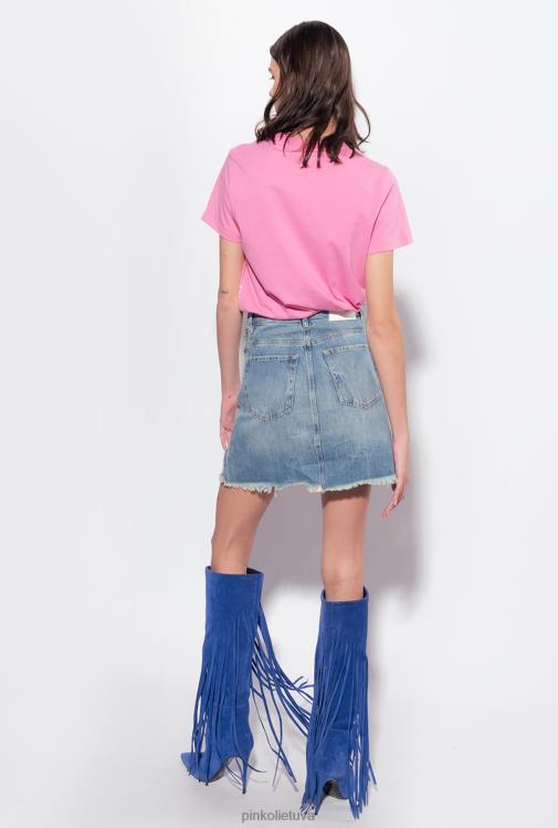 marškinėliai | DH06P343 marškinėliai su žvaigždės logotipu Pinko convolvulus rožinė